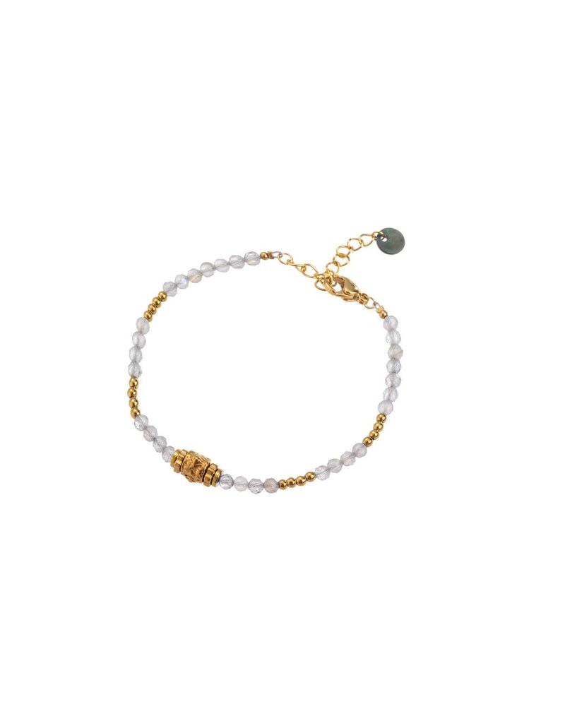 Go Dutch Label Grey stone gold detailed bracelet