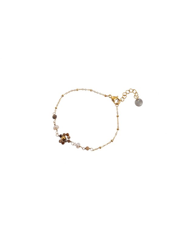 Go Dutch Label Natural stone pearl bracelet