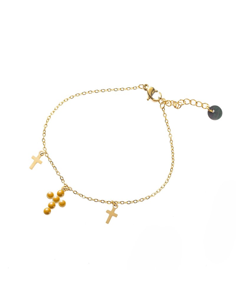 Go Dutch Label Yellow cross bracelet