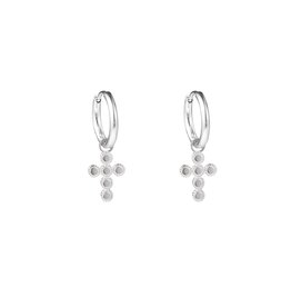 Go Dutch Label Cross dots earrings silver