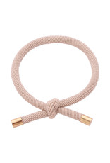 Gold detailed knot hair tie ecru