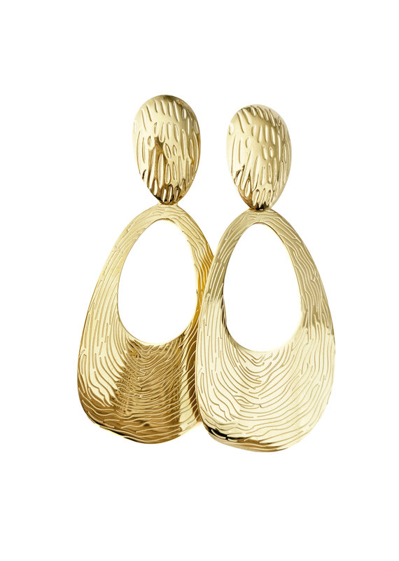 Big textured oval statement earrings