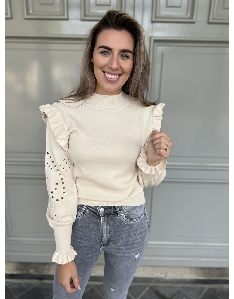 Musthave embroidery sweater beige