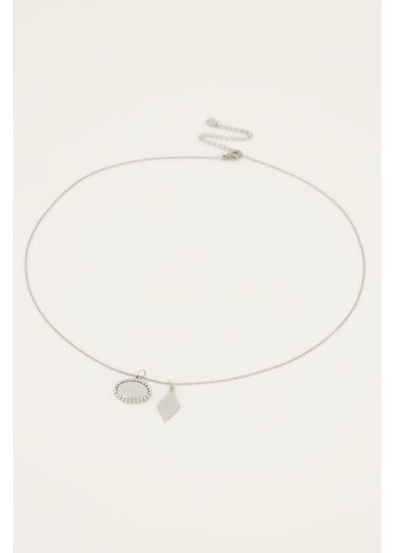 My Jewellery My Jewellery | Ketting met bedeltjes rondje & hartje - zilver