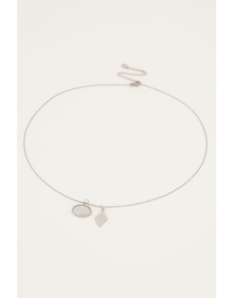 My Jewellery My Jewellery | Ketting met bedeltjes rondje & hartje - zilver