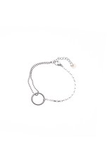 Go Dutch Label Circle combi chain bracelet silver