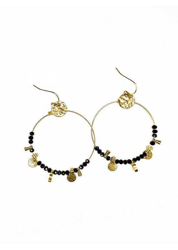Favorite black beads earrings
