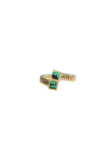 Double green gem cable ring