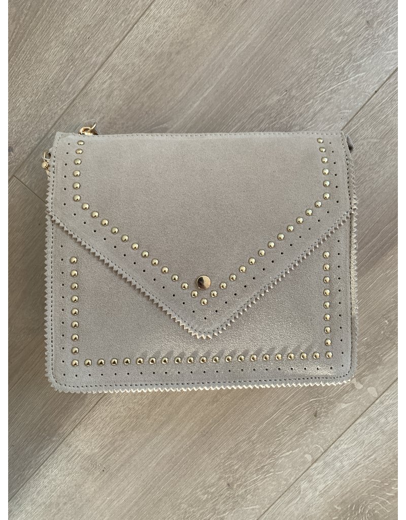 Musthave studded bag suede beige