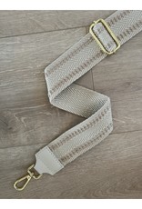 Ecru beige double stripe strap