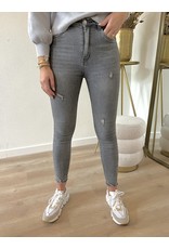 High waist skinny jeans grey