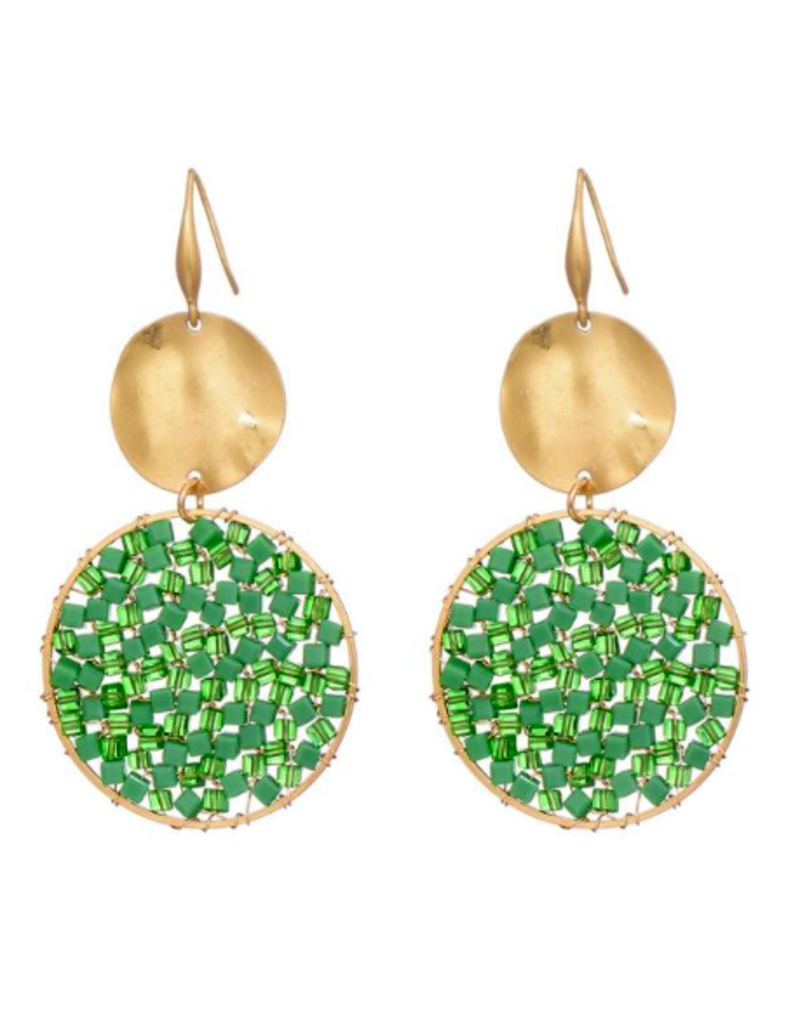 21Jewelz Green beads statement earrings