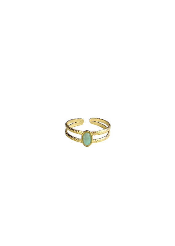 21Jewelz Cute double turquoise gem ring