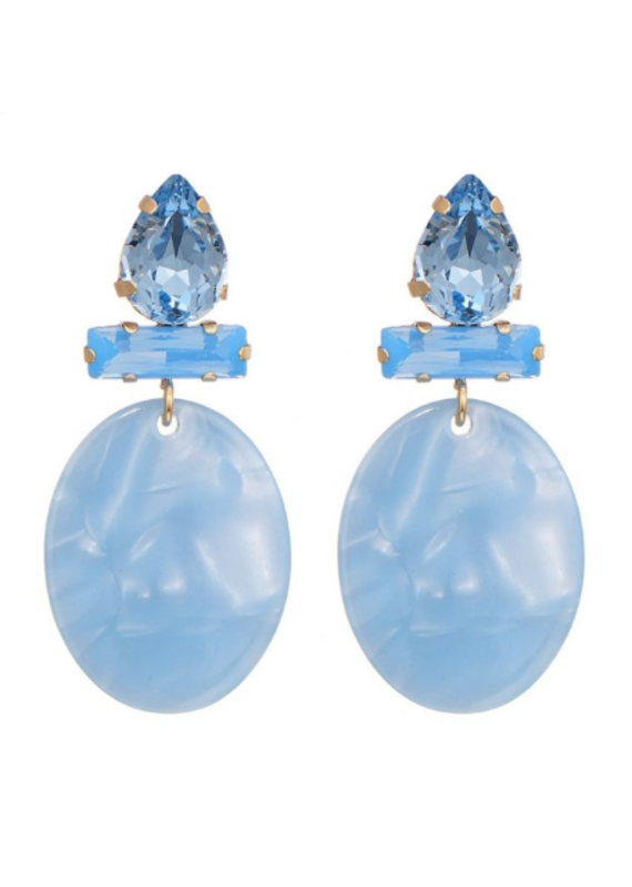 21Jewelz Lovely light blue statement earrings