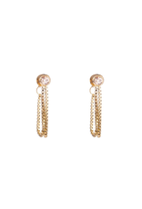 Go Dutch Label Soft pink stone chain studs