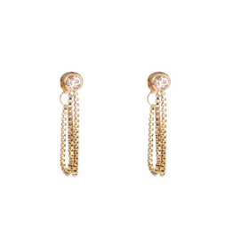 Go Dutch Label Soft pink stone chain studs