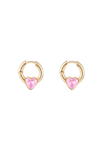 Go Dutch Label Pink crystal heart rings 15mm