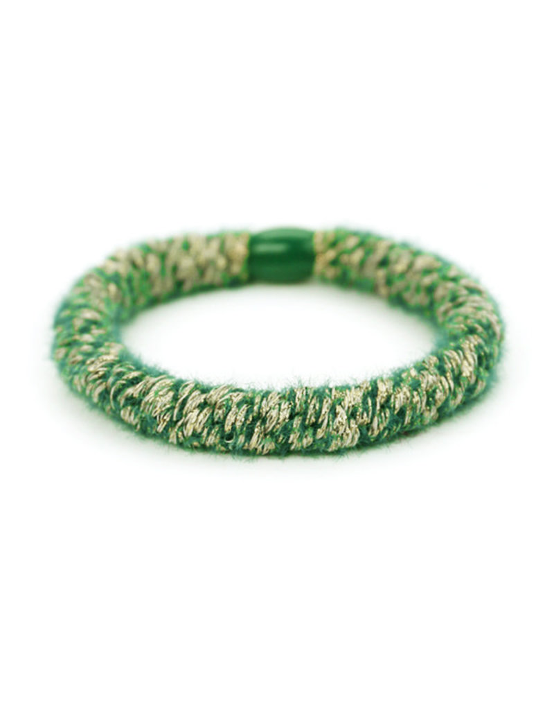 21Jewelz Gold detailed hair tie green