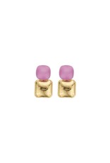 Fuchsia gold earrings