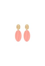 Oval earrings light pink