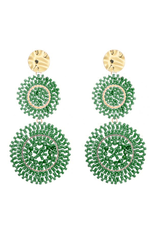 21Jewelz Green beads double cirkel statement earrings