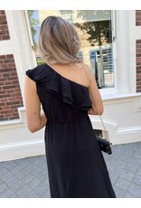 One shoulder holiday dress black