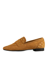 Babouche Babouche - Casual studded loafer suede camel