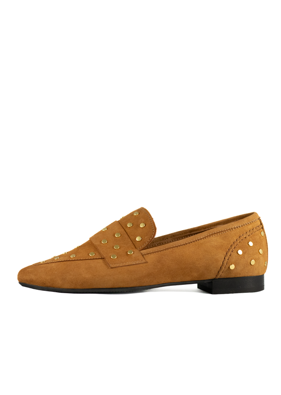 Babouche Babouche - Casual studded loafer suede camel
