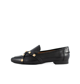 Babouche Babouche - Criss cross studded loafer black