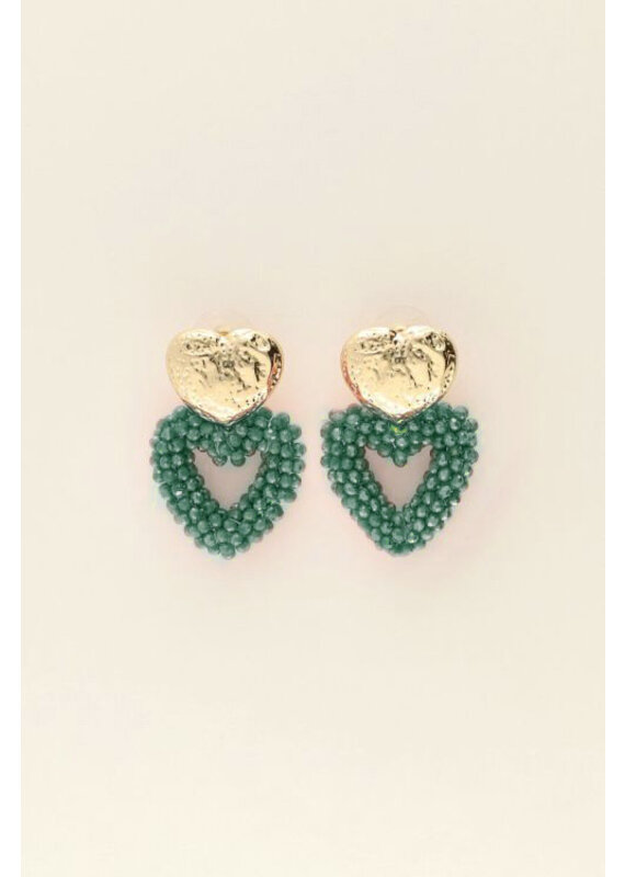 My Jewellery Earrings statement heart groen