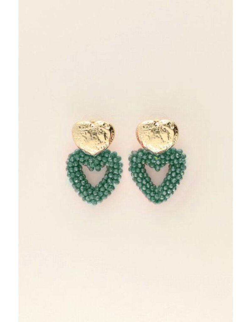 My Jewellery Earrings statement heart groen