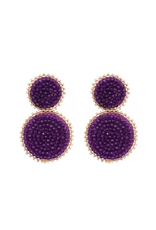 21Jewelz Musthave bead statement earrings dark purple