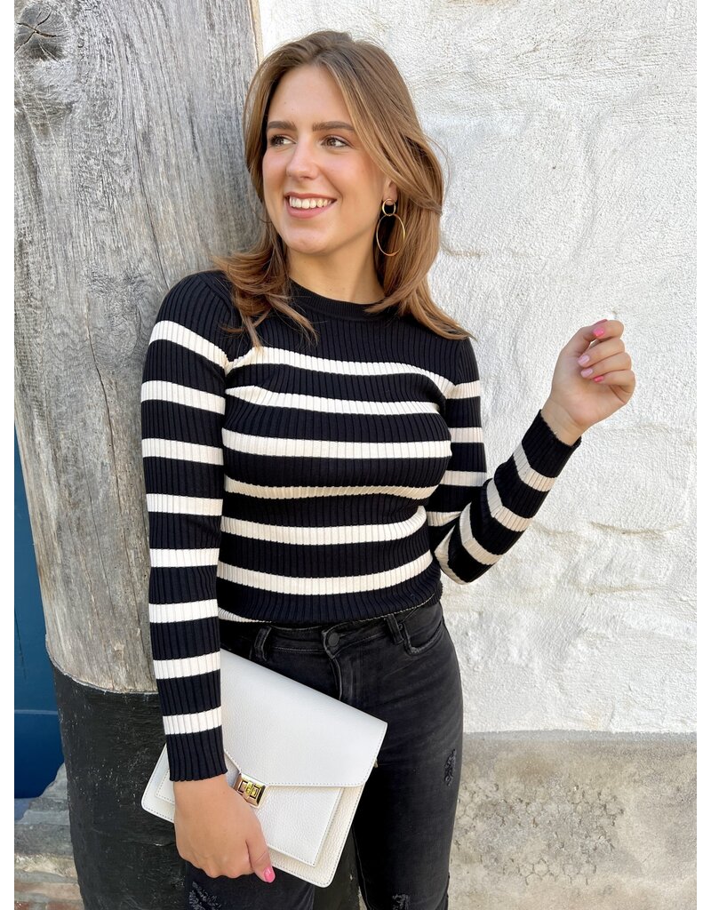 21Jewelz Basic striped black white sweater