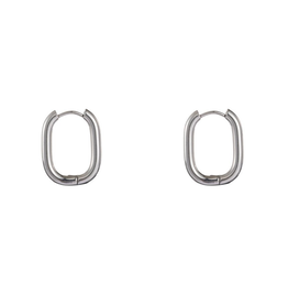 Go Dutch Label D&E - Medium oval hoops silver