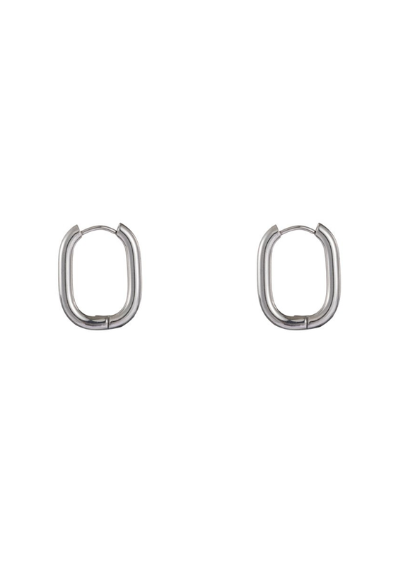 Go Dutch Label D&E - Medium oval hoops silver