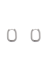 Go Dutch Label D&E - Medium oval hoops silver