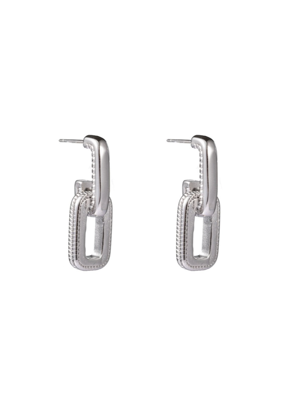 Go Dutch Label D&E - Double link earrings silver