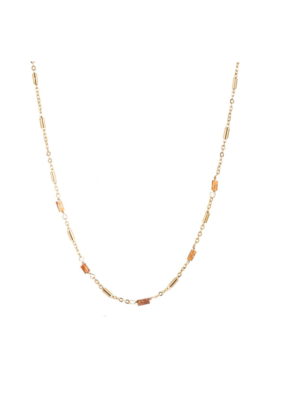 Go Dutch Label D&E - Terra stone necklace gold