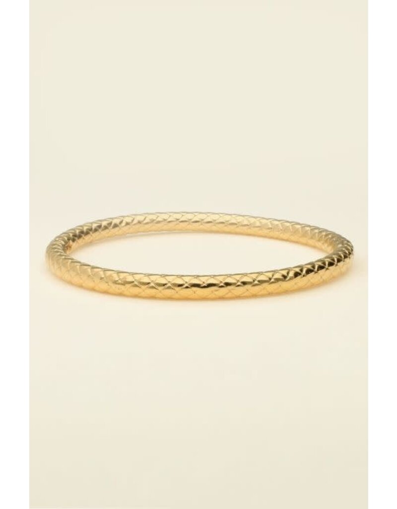 My Jewellery Bangle met geruit patroon - goud