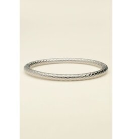 My Jewellery Bangle met geruit patroon - zilver