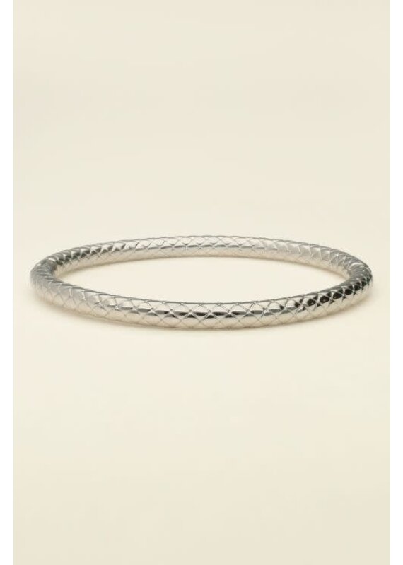 My Jewellery Bangle met geruit patroon - zilver