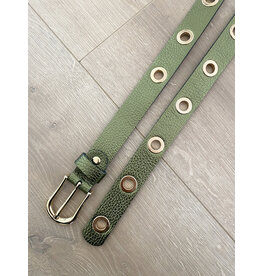 21Jewelz Musthave Gold Ring Belt | Metallic green