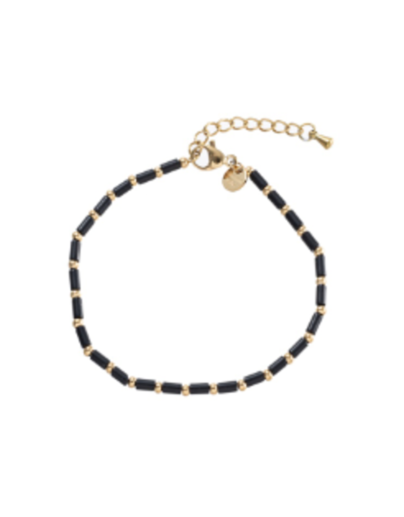 Go Dutch Label D&E - Black beads bracelet
