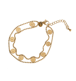 Go Dutch Label D&E - Sun coin bracelet gold