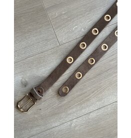 21Jewelz Musthave Gold Ring Belt | Suede Taupe