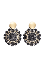 21Jewelz Black flower beads earrings