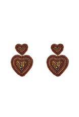 Go Dutch Label D&E - Double bead hearts rust/brown