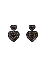 Go Dutch Label D&E - Double bead hearts black/green