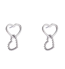 Go Dutch Label Small linked heart earrings silver