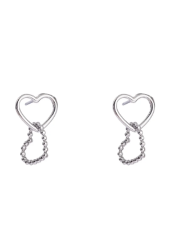 Go Dutch Label Small linked heart earrings silver